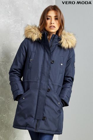 Vero Moda Faux Fur Hooded Parka